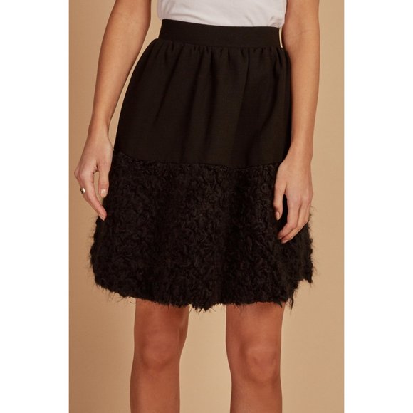 NWOT NHA KHANH Black High Waist Wool Skirt Size US 6 - Picture 1 of 7